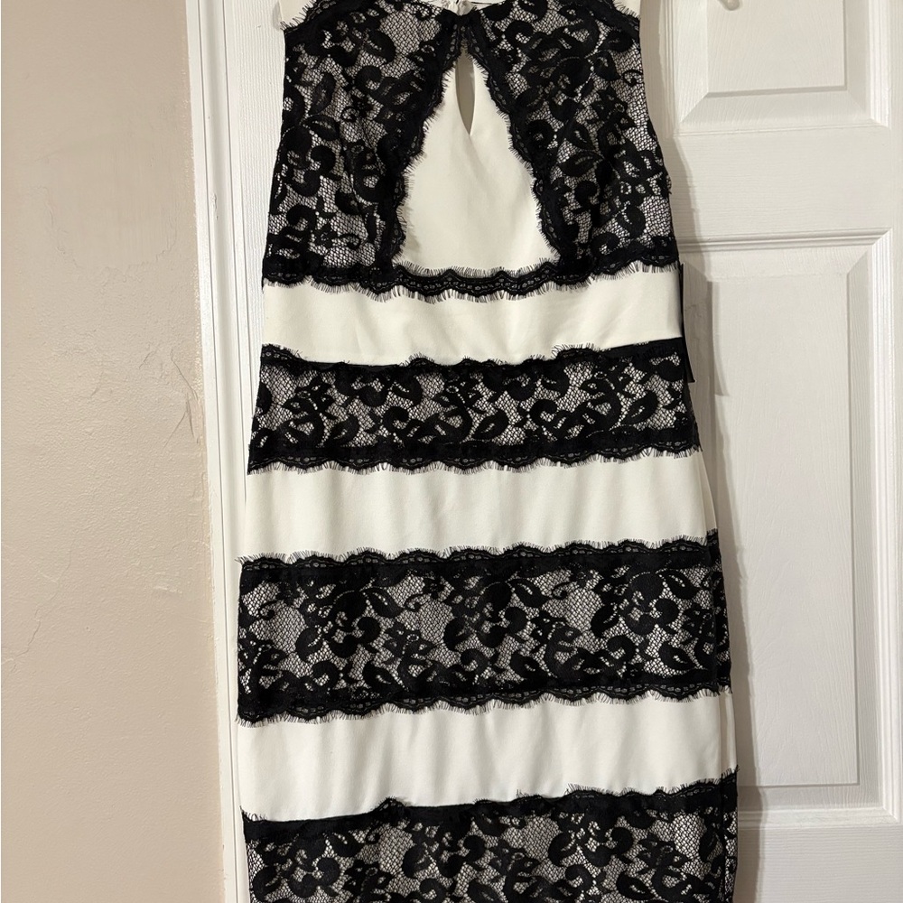 Signature by Sangria Black and White Dress